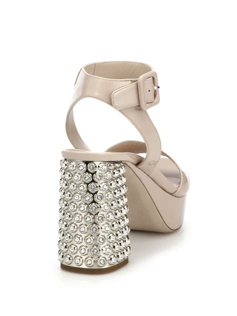 miu miu crystal heel platform sandal|Farfetch miu mia sandals.